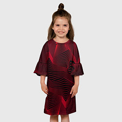 Платье клеш для девочки Геометрическая волны, цвет: 3D-принт — фото 2
