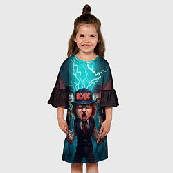 Платье клеш для девочки ACDC cartoon, цвет: 3D-принт — фото 2