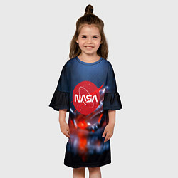Платье клеш для девочки Nasa space star, цвет: 3D-принт — фото 2