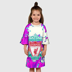 Платье клеш для девочки Ливерпуль спорт клуб, цвет: 3D-принт — фото 2