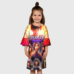 Платье клеш для девочки Странные дела постер, цвет: 3D-принт — фото 2