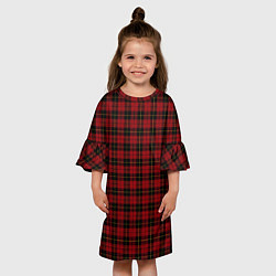 Платье клеш для девочки Pajama pattern red, цвет: 3D-принт — фото 2
