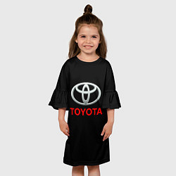 Платье клеш для девочки Toyota sport car, цвет: 3D-принт — фото 2