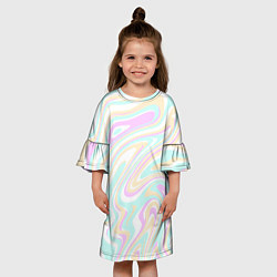 Платье клеш для девочки Абстракция бледные цвета, цвет: 3D-принт — фото 2