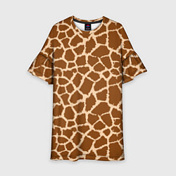 Платье клеш для девочки Кожа жирафа - giraffe, цвет: 3D-принт
