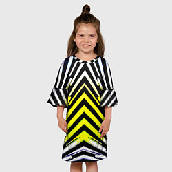 Платье клеш для девочки Зеркальный паттерн из полос, цвет: 3D-принт — фото 2