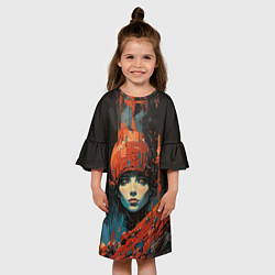 Платье клеш для девочки Пространственный оракул, цвет: 3D-принт — фото 2