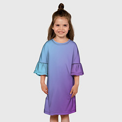 Платье клеш для девочки Градиент - слива в небе, цвет: 3D-принт — фото 2