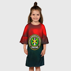 Платье клеш для девочки Ракетные войска ПВО, цвет: 3D-принт — фото 2