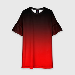 Платье клеш для девочки Градиент: от черного до ярко-красного, цвет: 3D-принт