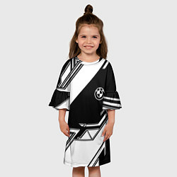 Платье клеш для девочки Bmw sport geometry, цвет: 3D-принт — фото 2
