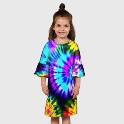 Платье клеш для девочки Abstraction colorful composition, цвет: 3D-принт — фото 2