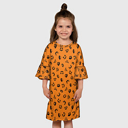 Платье клеш для девочки Тыквенный узор, цвет: 3D-принт — фото 2