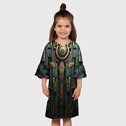 Платье клеш для девочки Абстрактный узор в египетском стиле, цвет: 3D-принт — фото 2