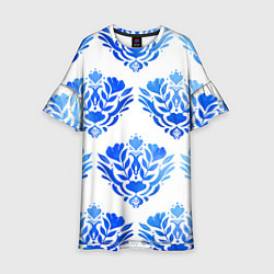 Платье клеш для девочки Floral pattern - watercolor, цвет: 3D-принт