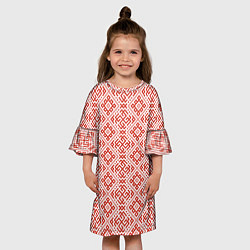 Платье клеш для девочки Сварожич - славянский орнамент, цвет: 3D-принт — фото 2