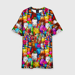 Платье клеш для девочки Набор художника, цвет: 3D-принт