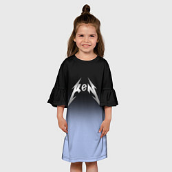 Платье клеш для девочки Кен - стиль металлики: градиент, цвет: 3D-принт — фото 2