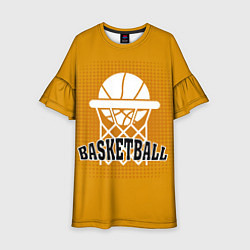 Платье клеш для девочки Basketball - кольцо и мяч, цвет: 3D-принт