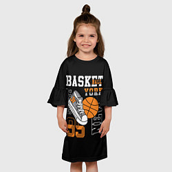 Платье клеш для девочки Basketball New York, цвет: 3D-принт — фото 2