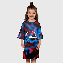 Платье клеш для девочки Opel неоновые молнии, цвет: 3D-принт — фото 2