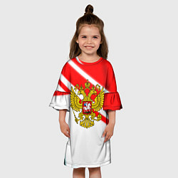 Платье клеш для девочки Герб РФ спорт, цвет: 3D-принт — фото 2