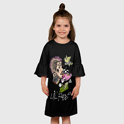 Платье клеш для девочки Lil Peep рэпер, цвет: 3D-принт — фото 2