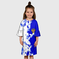 Платье клеш для девочки Россия спортивная коллекция 2023, цвет: 3D-принт — фото 2