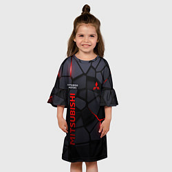 Платье клеш для девочки Mitsubishi - плиты с эффектом свечения, цвет: 3D-принт — фото 2