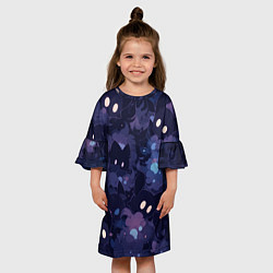Платье клеш для девочки Фиолетовые котики, цвет: 3D-принт — фото 2