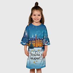 Платье клеш для девочки Загадай желание на новый год, цвет: 3D-принт — фото 2