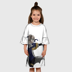 Платье клеш для девочки Альбедо гео персонаж, цвет: 3D-принт — фото 2