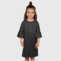 Платье клеш для девочки Тёмно-серый однотонный текстура, цвет: 3D-принт — фото 2
