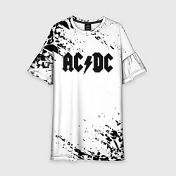 Платье клеш для девочки ACDC rock collection краски черепа, цвет: 3D-принт