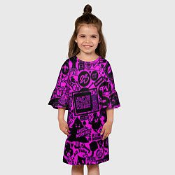 Платье клеш для девочки Абстракция ТВ шоу, цвет: 3D-принт — фото 2