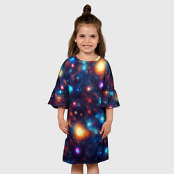 Платье клеш для девочки Бесконечность звезд, цвет: 3D-принт — фото 2