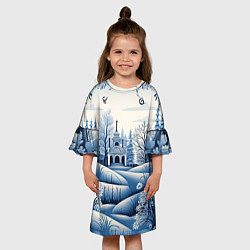 Платье клеш для девочки Пушистые завитки, цвет: 3D-принт — фото 2