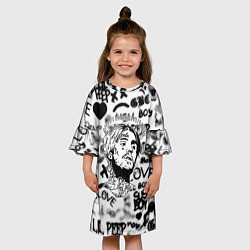 Платье клеш для девочки Lil peep автограф, цвет: 3D-принт — фото 2
