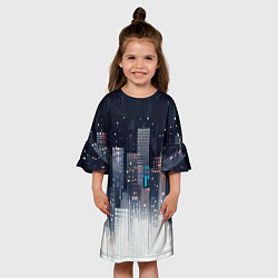 Платье клеш для девочки Инверсия дня, цвет: 3D-принт — фото 2