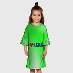 Платье клеш для девочки Любящие город Казань, цвет: 3D-принт — фото 2