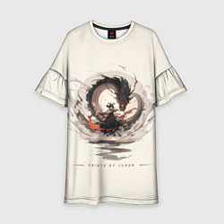 Платье клеш для девочки Дева и дракон, цвет: 3D-принт