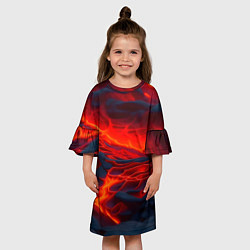 Платье клеш для девочки Текущая магма, цвет: 3D-принт — фото 2