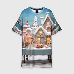 Детское платье Снежный день в городе