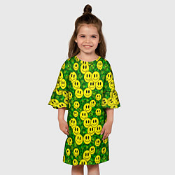 Платье клеш для девочки Камуфляжные смайлики, цвет: 3D-принт — фото 2