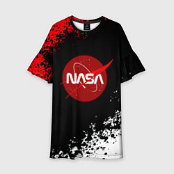 Платье клеш для девочки NASA краски спорт, цвет: 3D-принт