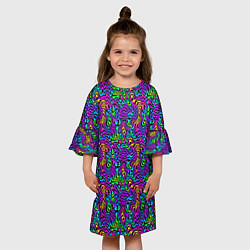 Платье клеш для девочки Multicolored stripes, цвет: 3D-принт — фото 2