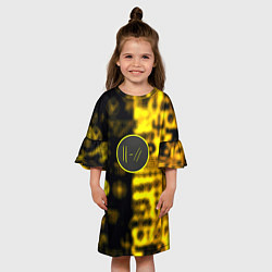 Платье клеш для девочки Twenty one pilots yellow music, цвет: 3D-принт — фото 2