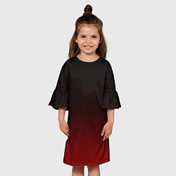 Платье клеш для девочки Градиент от тёмного до тёмно красного, цвет: 3D-принт — фото 2
