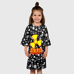 Платье клеш для девочки Stalker logo game, цвет: 3D-принт — фото 2