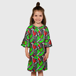 Платье клеш для девочки Разноцветные кеды, цвет: 3D-принт — фото 2